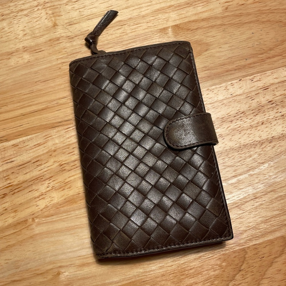 Bottega Veneta Napa Intrecciato brown leather wallet